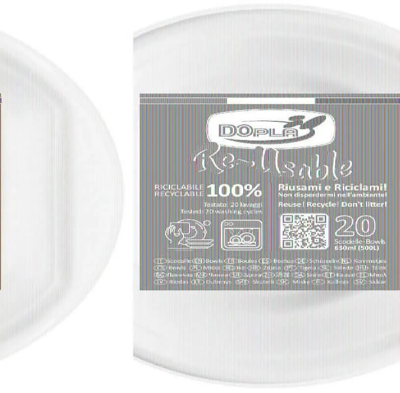 Set di 20 Piatti Riutilizzabili Bianchi DOPLA - immagine 1