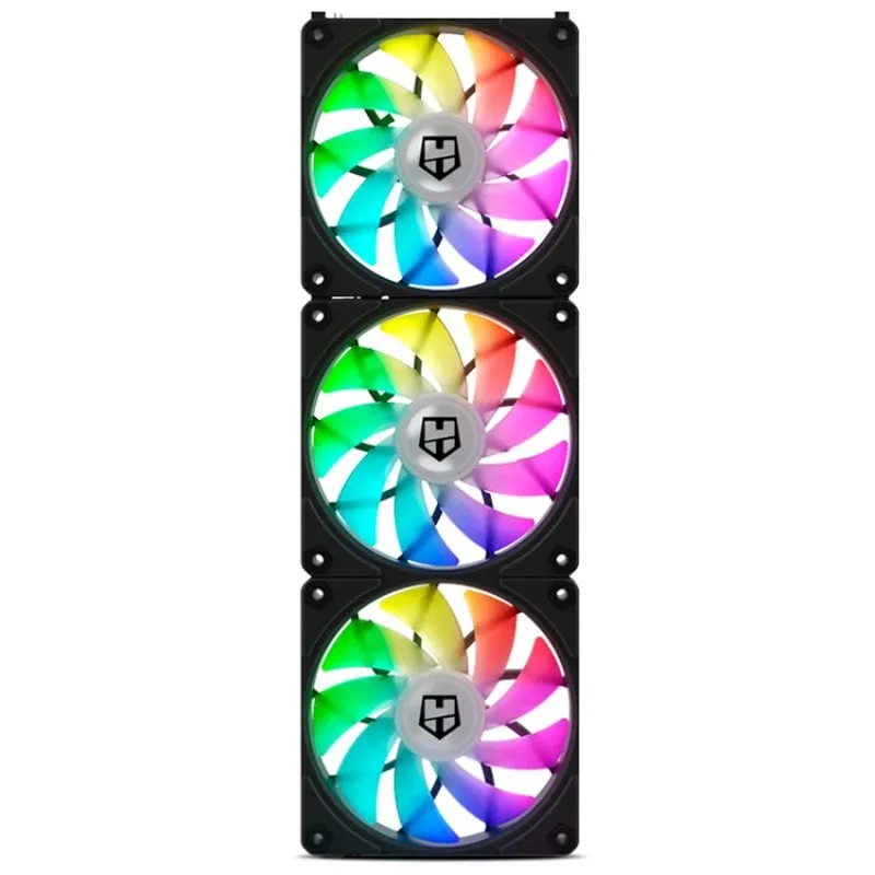 Nox Hummer Easy Link ARGB Set di 3 ventole nere da 120 mm - immagine 1