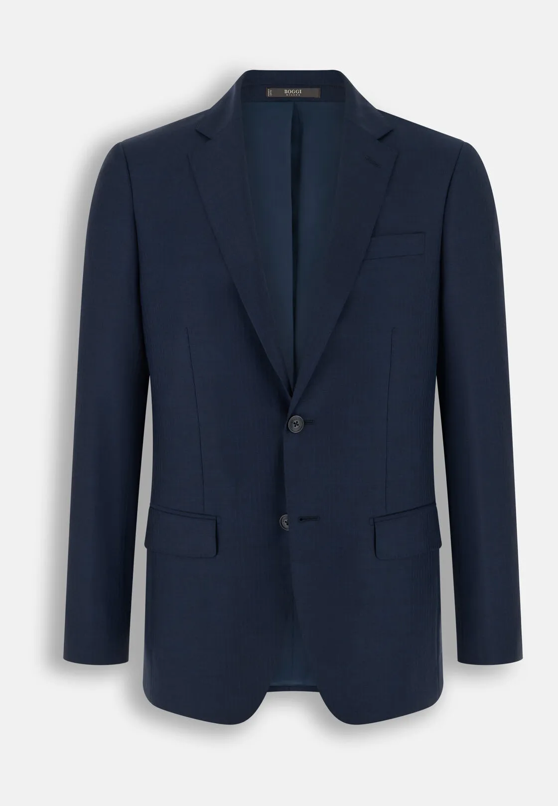 Boggi, Abito Gessato In Lana Elasticizzata, Uomo, Navy, Taglia: 50 - immagine 6