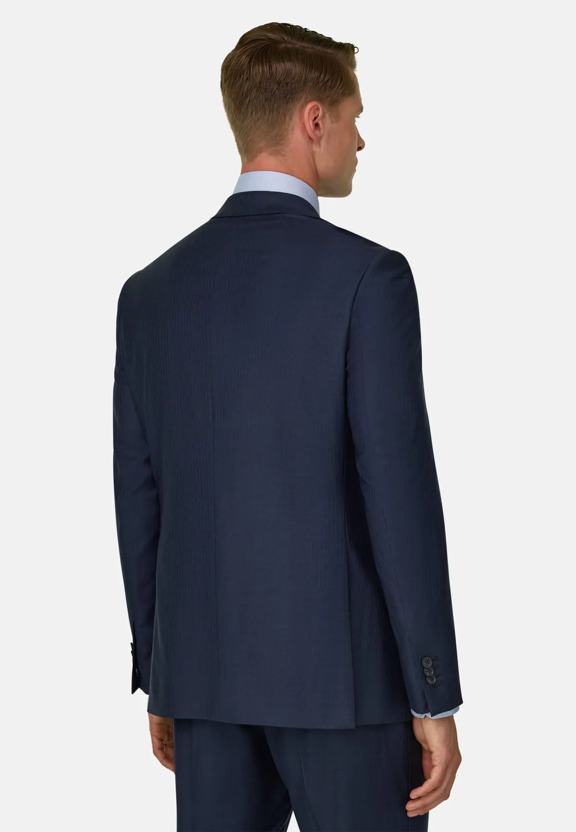 Boggi, Abito Gessato In Lana Elasticizzata, Uomo, Navy, Taglia: 52 - immagine 5