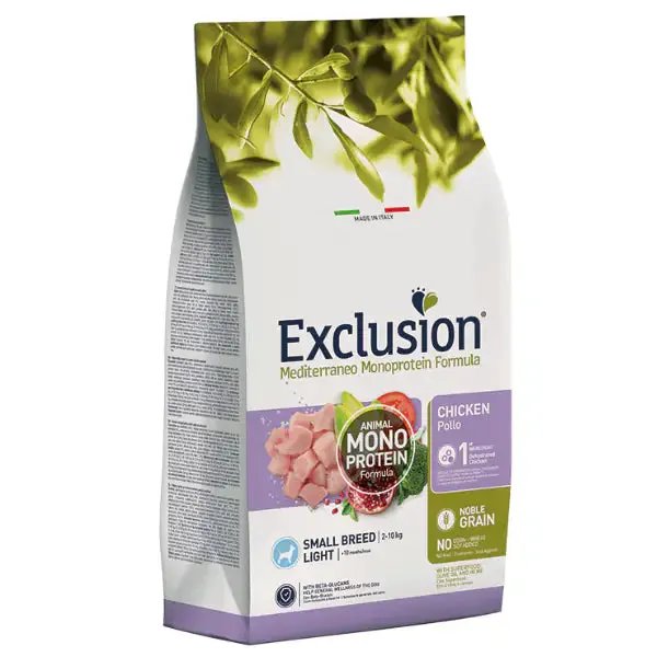 Exclusion Mediterraneo Light Small Breed Noble Grain Pollo 2 kg - Croccantini per cani - immagine 1