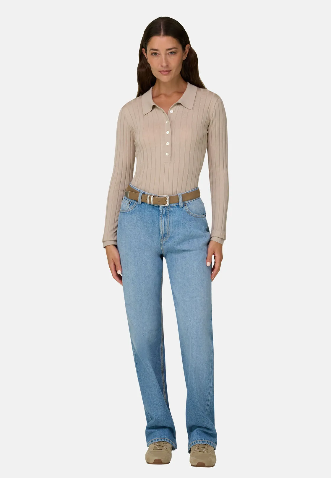 Boggi, Jeans In Denim Di Cotone Straight Fit, Donna, Azzurro, Taglia: S - immagine 2