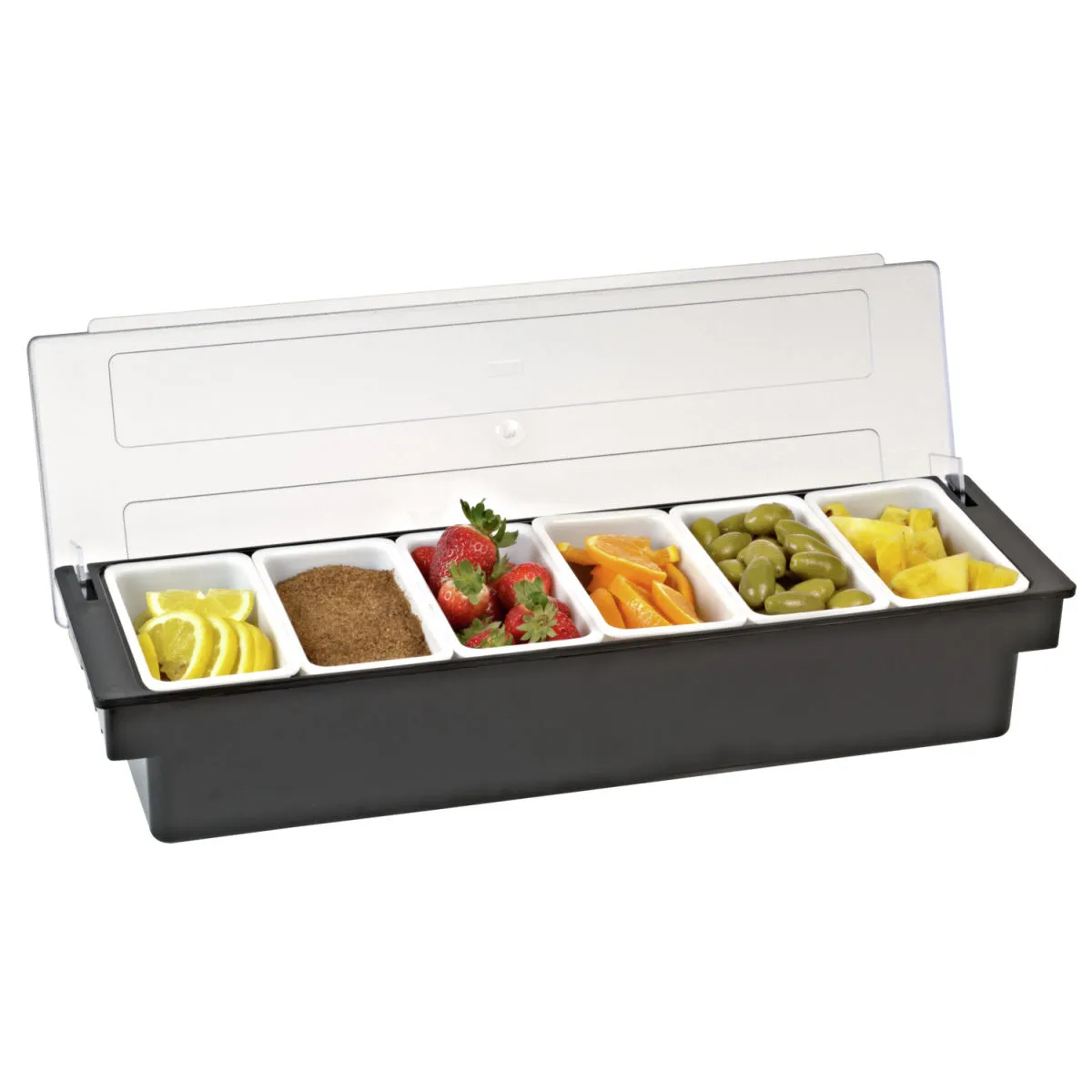 PULSIVA Bar condiment Caddy; 2700 ml, 50x16x9 cm (LxLxH); nero/bianco - immagine 1