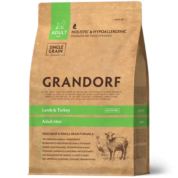 Grandorf Dog Adult Mini Hypoallergenic Agnello e tacchino 3 kg - Croccantini per cani - immagine 1