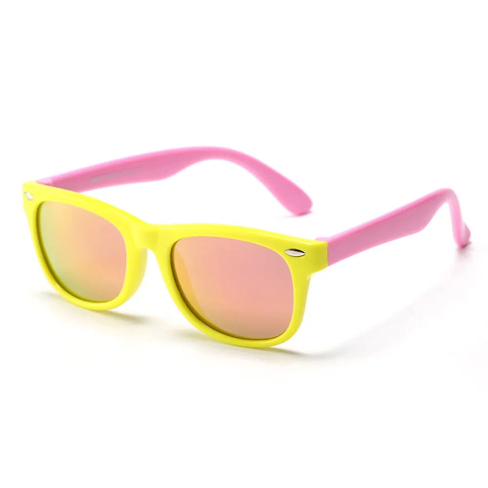 Occhiali da Sole per Bambini Techsuit D802, Polarizzati, Protezione UV, Giallo Rosa - immagine 1