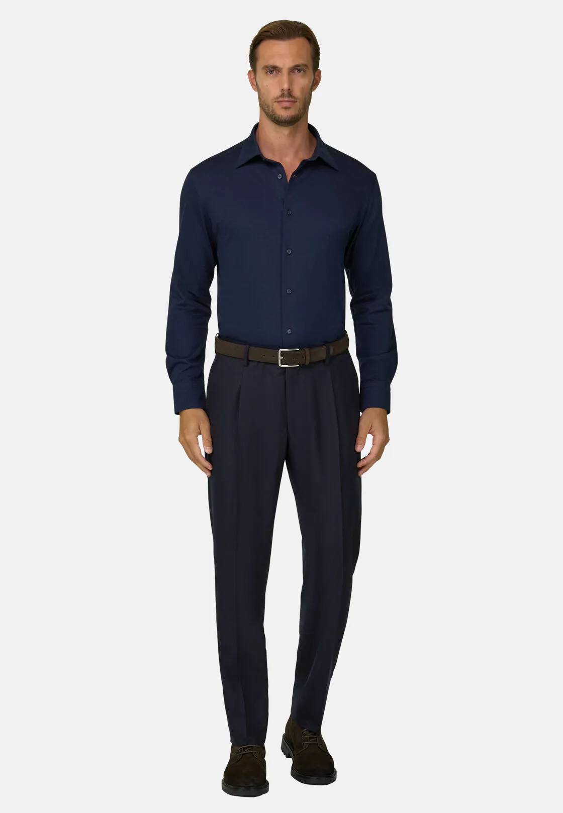 Boggi, Pantaloni In Flanella Di Lana, Uomo, Navy, Taglia: 50 - immagine 2