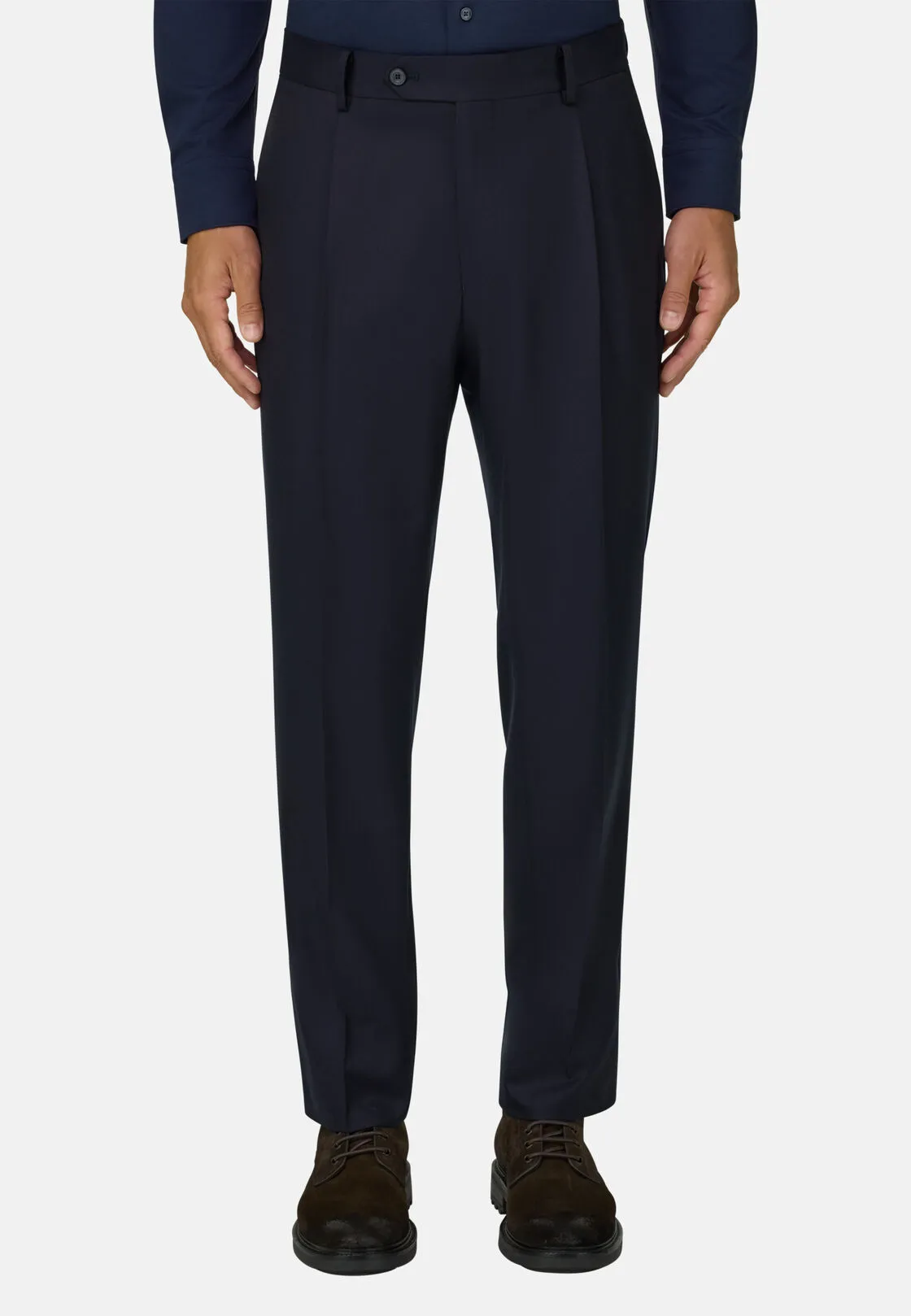 Boggi, Pantaloni In Flanella Di Lana, Uomo, Navy, Taglia: 54 - immagine 1