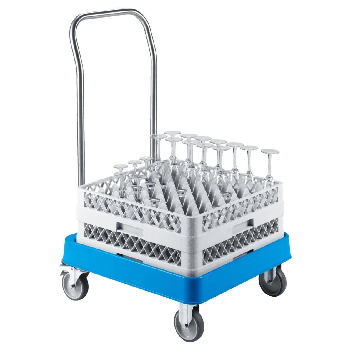 PULSIVA Carrello da trasporto con manico; 54x57x92 cm (LxPxH); grigio - immagine 1