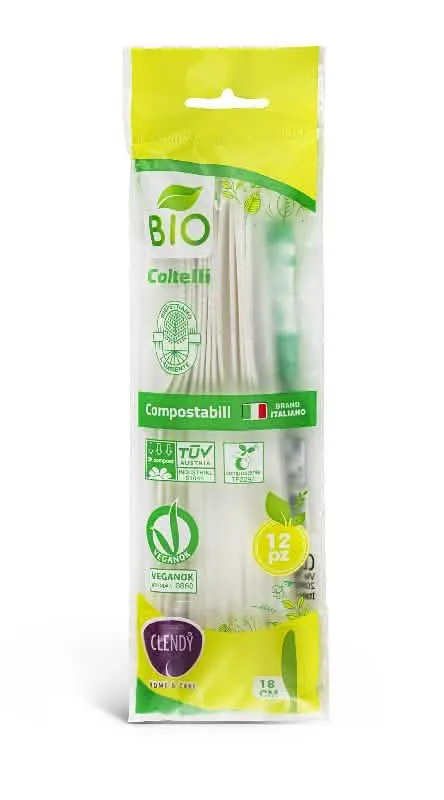 Coltelli Compostabili CLENDY - Confezione da 12 Pezzi per la Casa - immagine 1