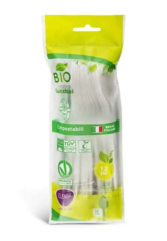 Cucchiai Compostabili Clendy Bio - Confezione da 12 Pezzi - immagine 1