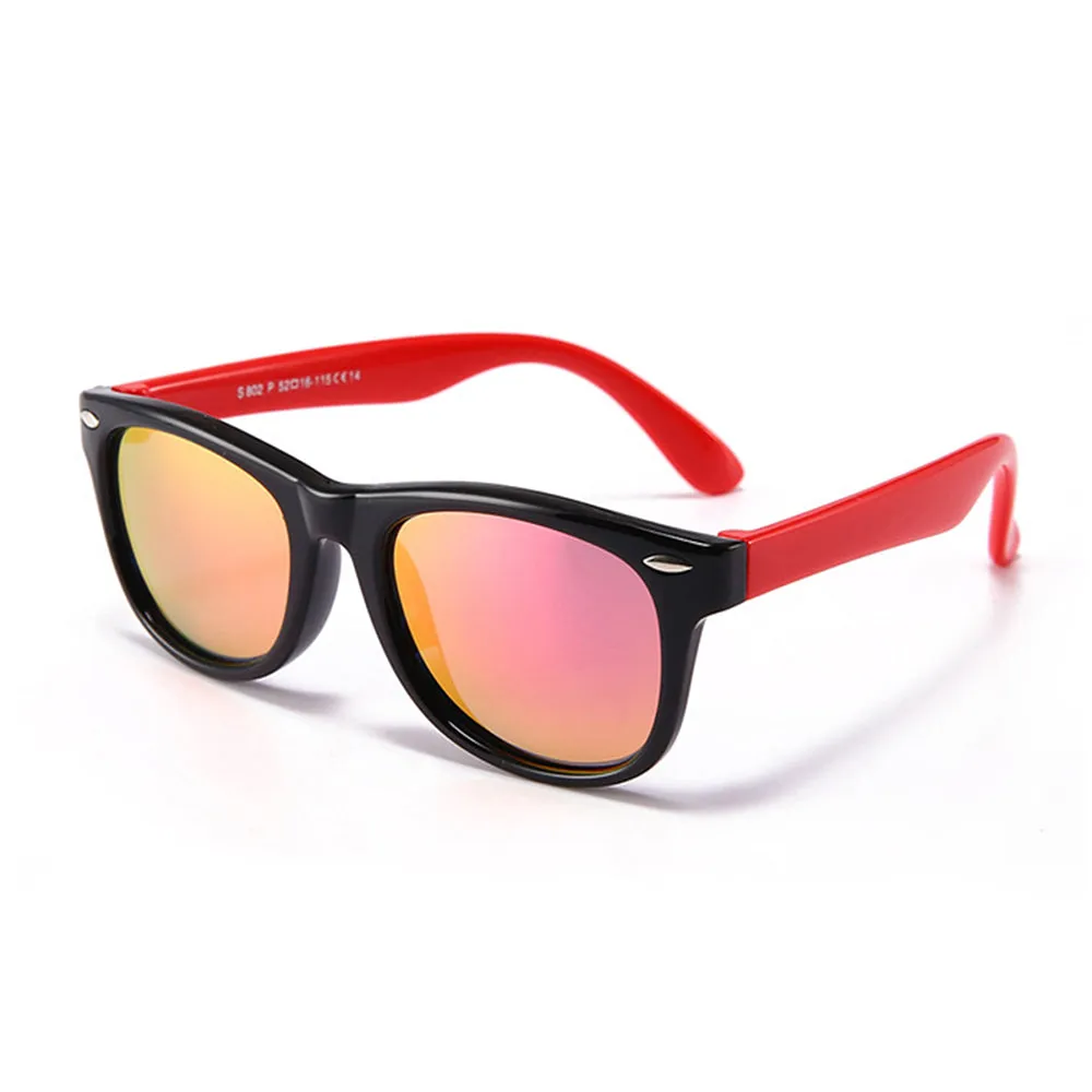 Occhiali da Sole Bambini Techsuit D802, Polarizzati, Protezione UV, Nero Rosa - immagine 1