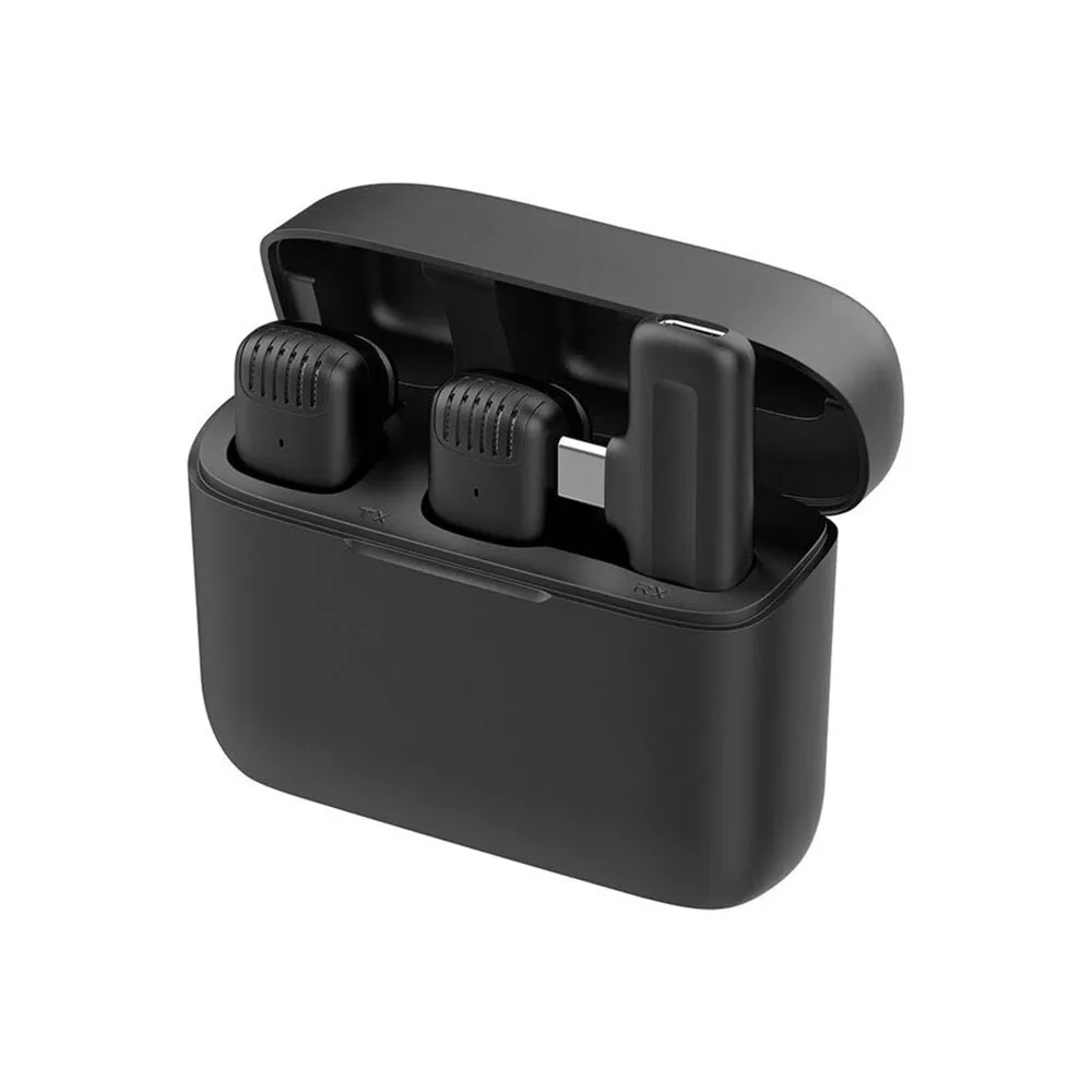 Lavalier Techsuit LW4, USB-C, Set 2 pezzi, Nero - immagine 1