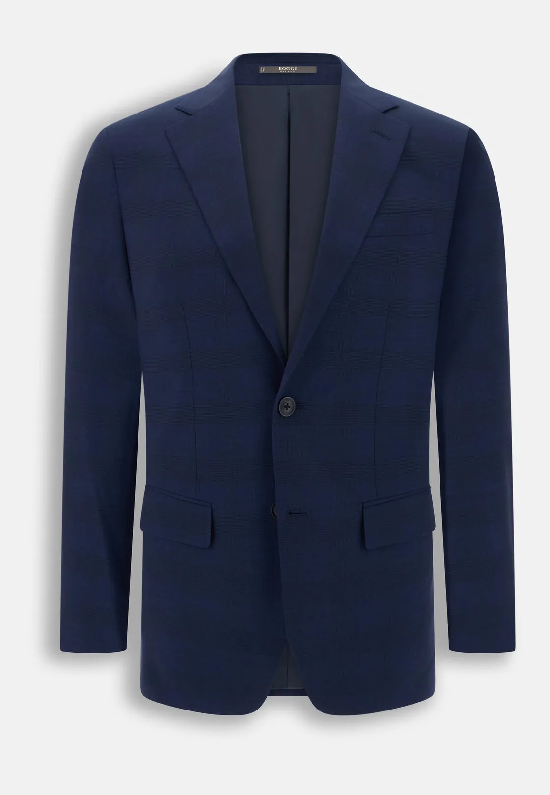 Boggi, Abito Principe Di Galles In Lana Elasticizzata, Uomo, Navy, Taglia: 48 - immagine 6
