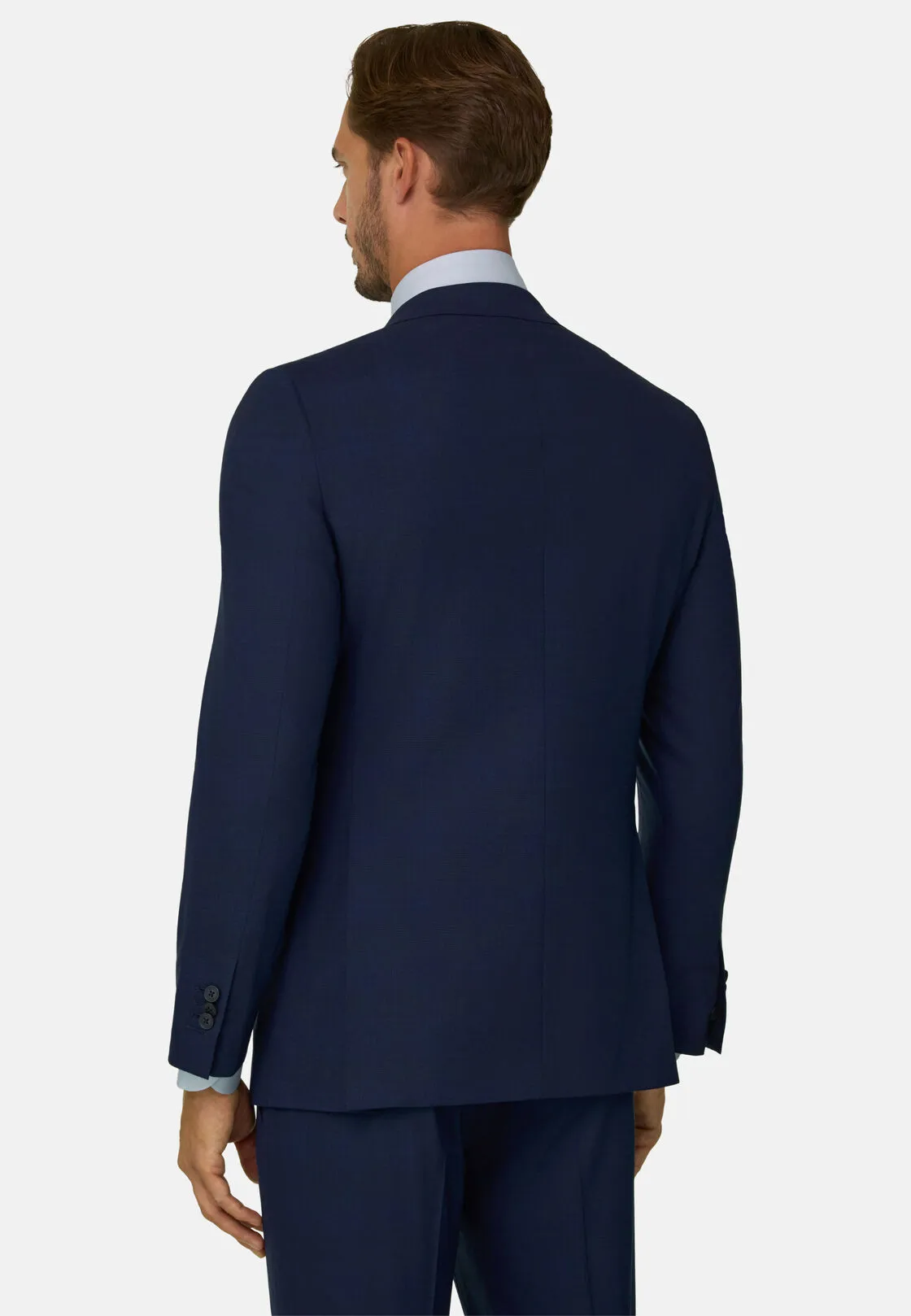 Boggi, Abito Principe Di Galles In Lana Elasticizzata, Uomo, Navy, Taglia: 54 - immagine 5