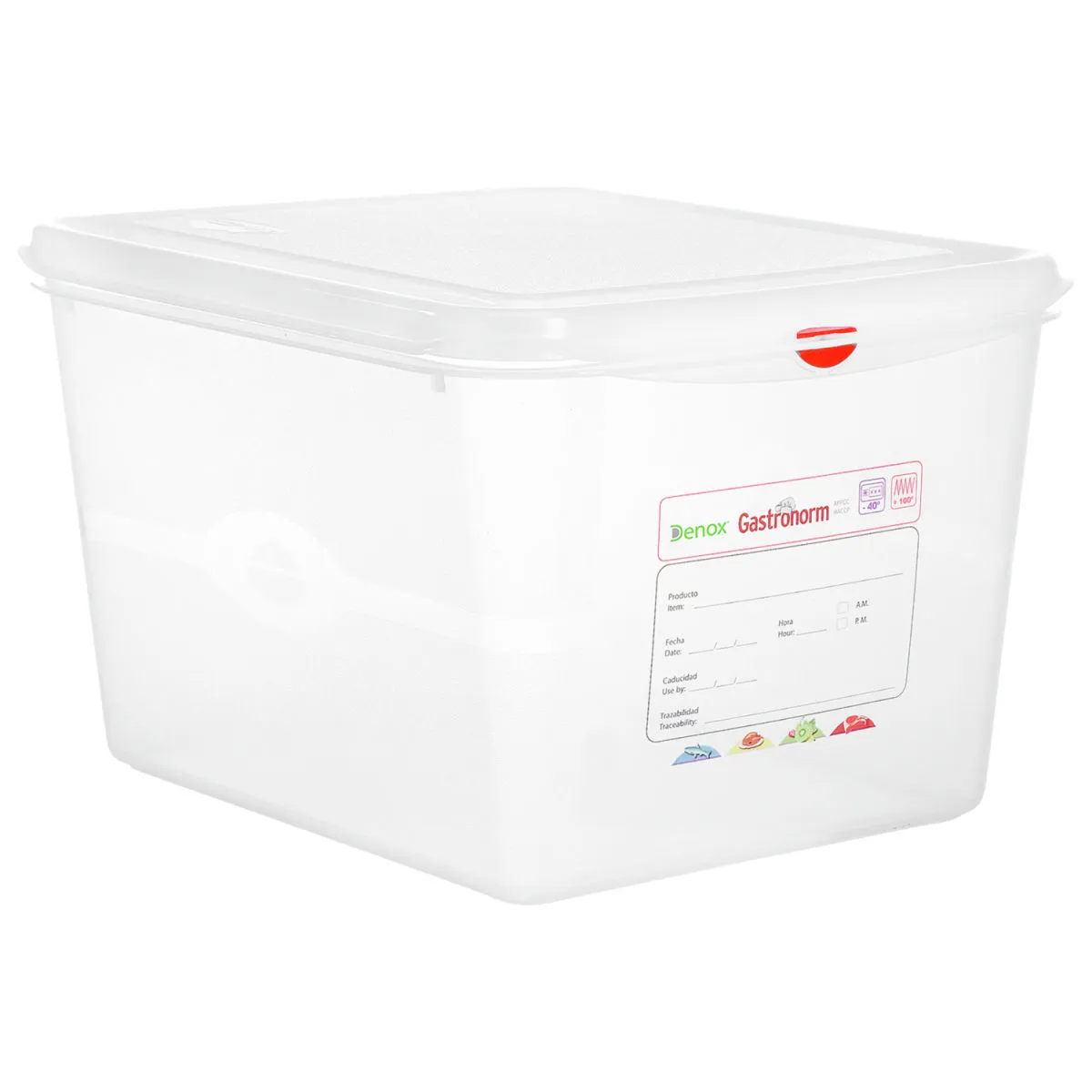 6x Denox Contenitore polipropilene Dena GN 1/2; GN 1/2, 12.5 l, 32.5x26.5x20 cm (LxLxP); trasparente; 6 pz. / Pacco - immagine 1