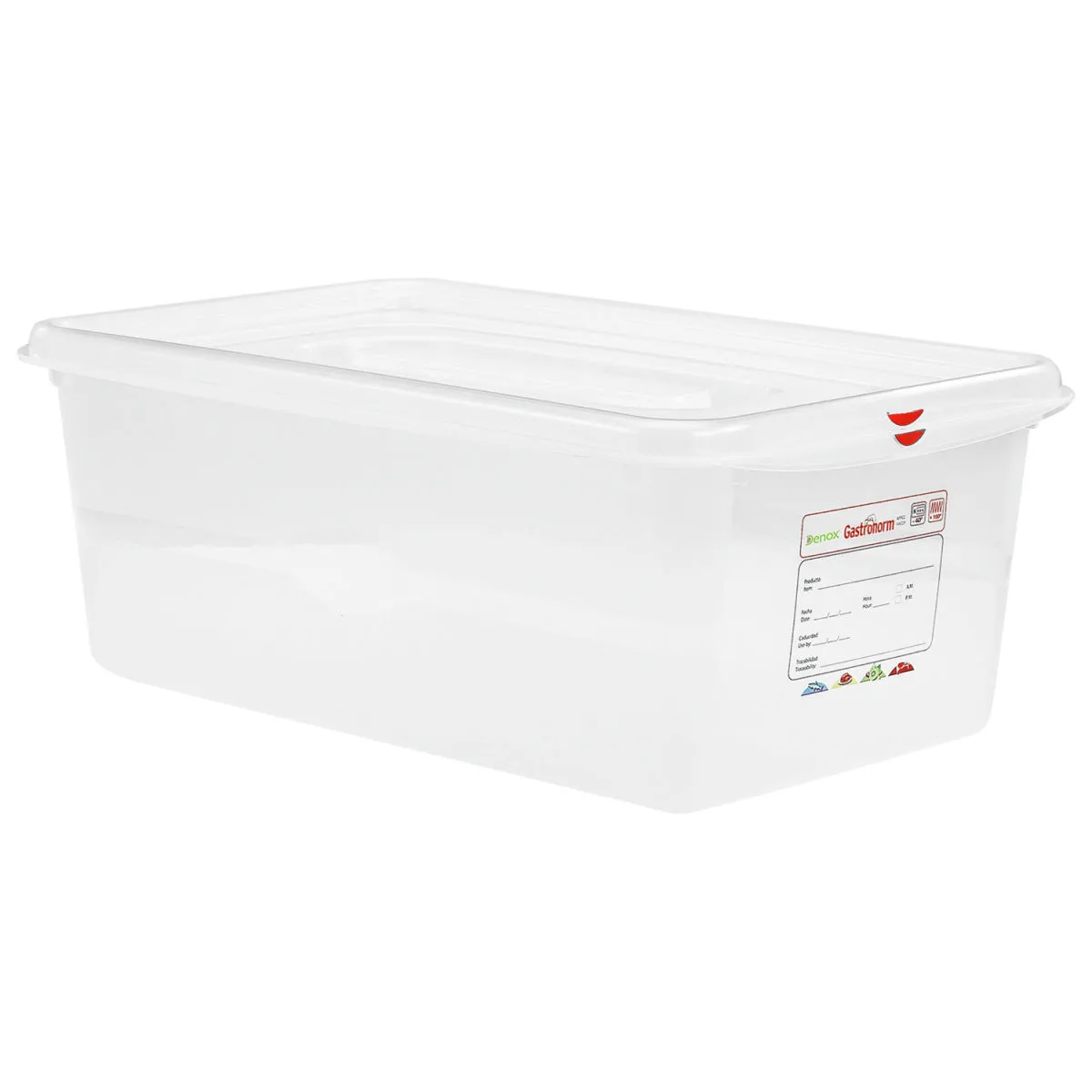 6x Denox Contenitore polipropilene Dena GN 1/1; GN 1/1, 28 l, 53x32.5x20 cm (LxLxP); trasparente; 6 pz. / Pacco - immagine 1