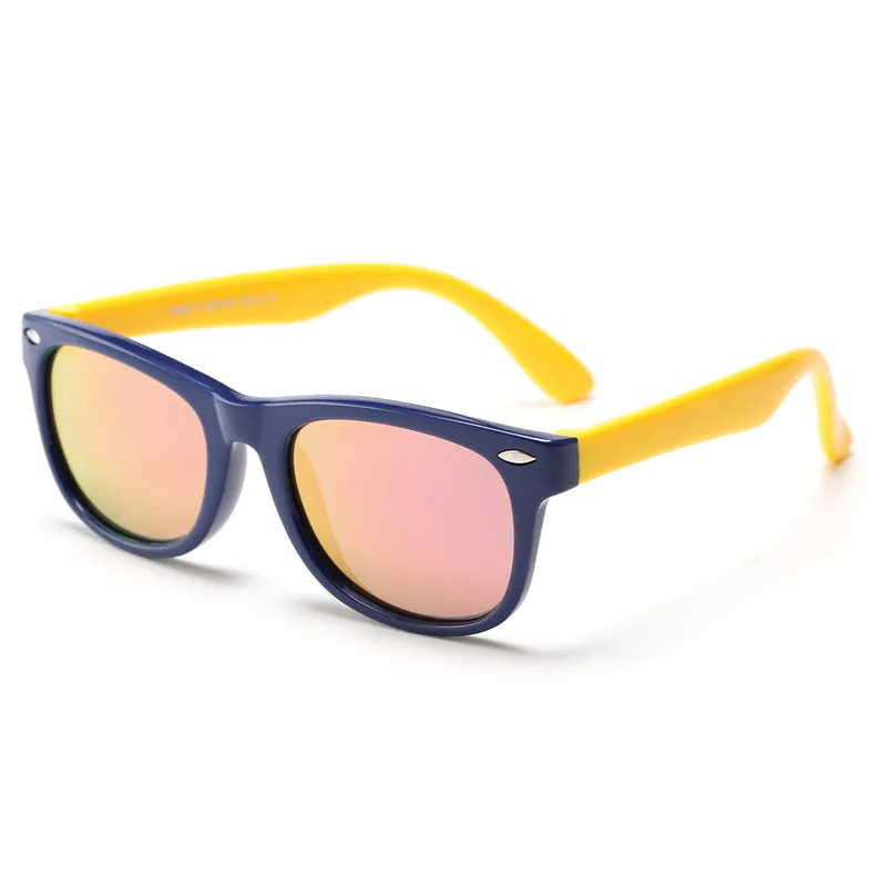 Occhiali da Sole per Bambini Techsuit D802, Polarizzati, Protezione UV, Blu Navy Gialli - immagine 1