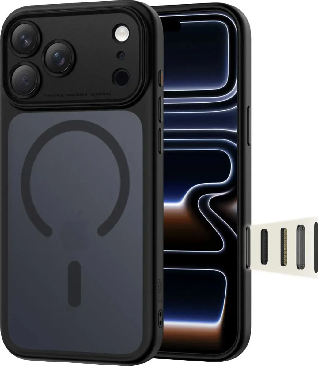 Custodia MagSafe per Apple iPhone 17 Pro, Tech-Protect, MagPeak, Nero Opaco - immagine 1