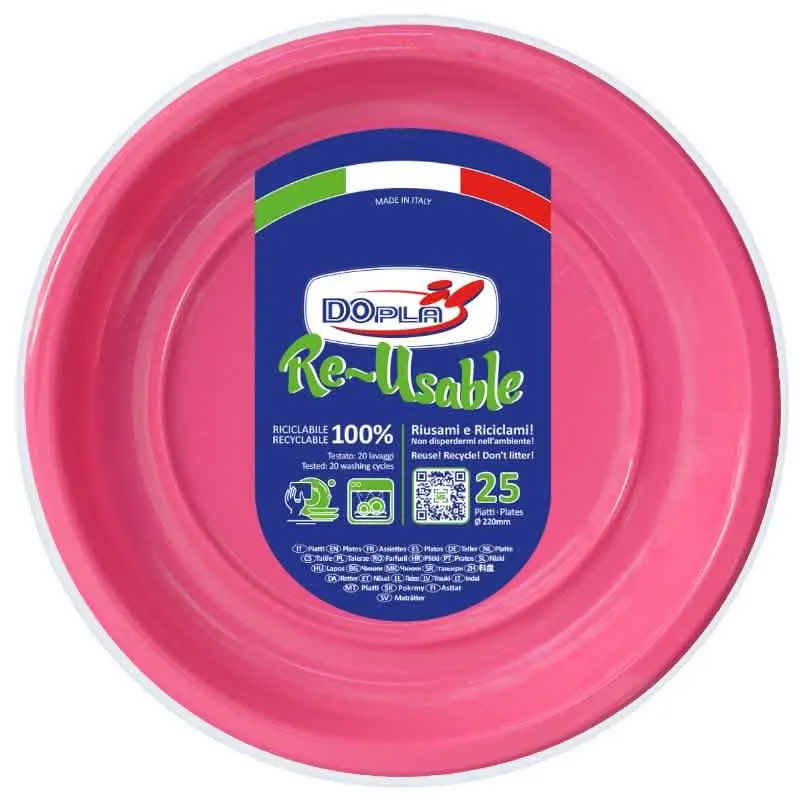 Piatti Piani Fucsia DOPLA - Set da 25 Pezzi per la Casa - immagine 1
