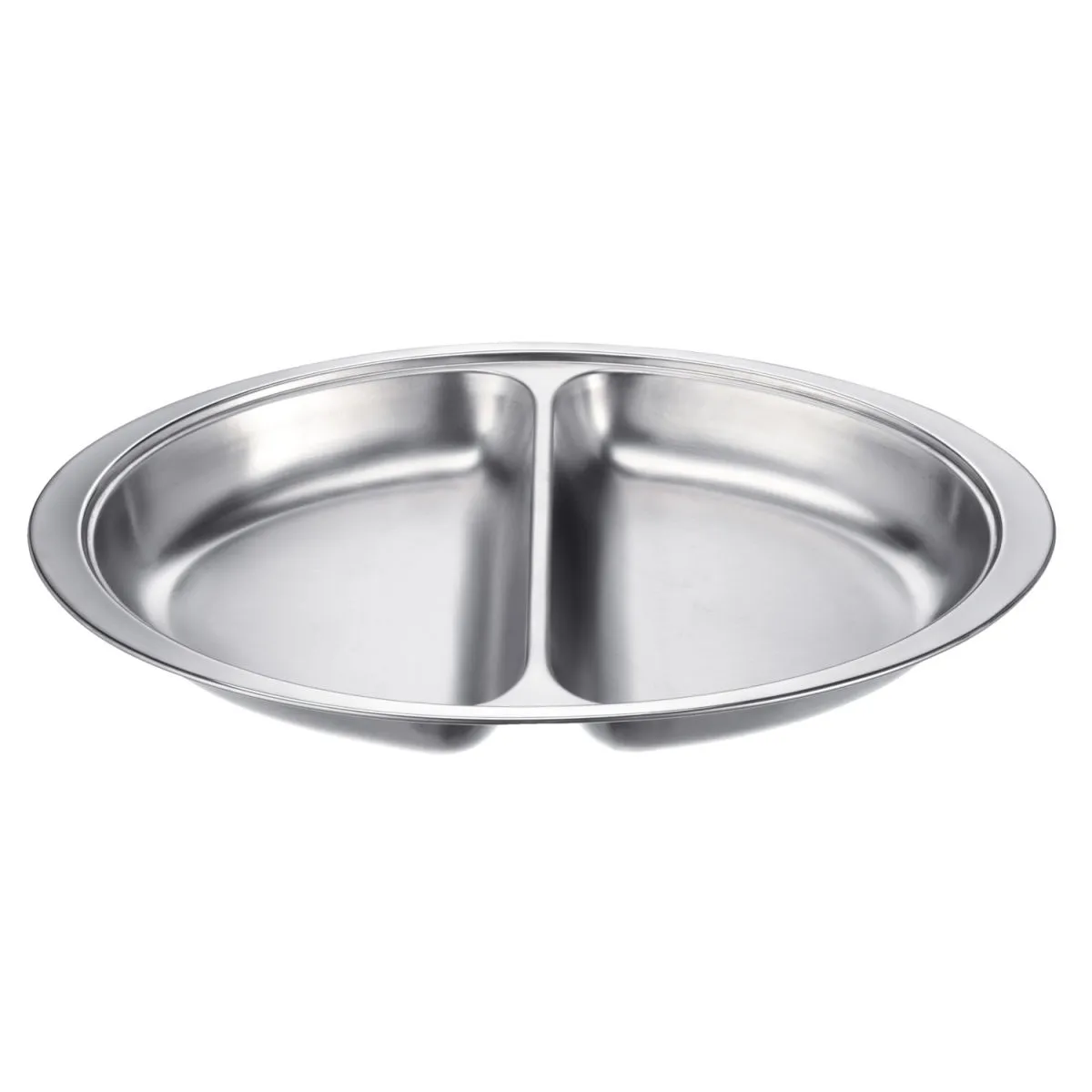 PULSIVA Contenitore interno per chafing dish 2 scomparti; 51.5x31.3x6.5 cm (LxPxH); argento - immagine 1
