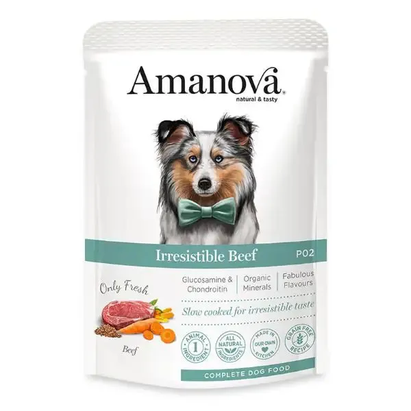 Amanova Dog Adult Umido Grain Free 100 gr Vitello Fresco - confezione da 12 pezzi - Cibo umido per cani - immagine 1