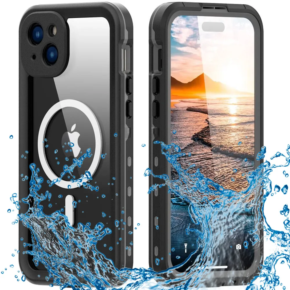 Custodia Waterproof MagSafe per Apple iPhone 15 Plus, ShellBox, Nera - immagine 1