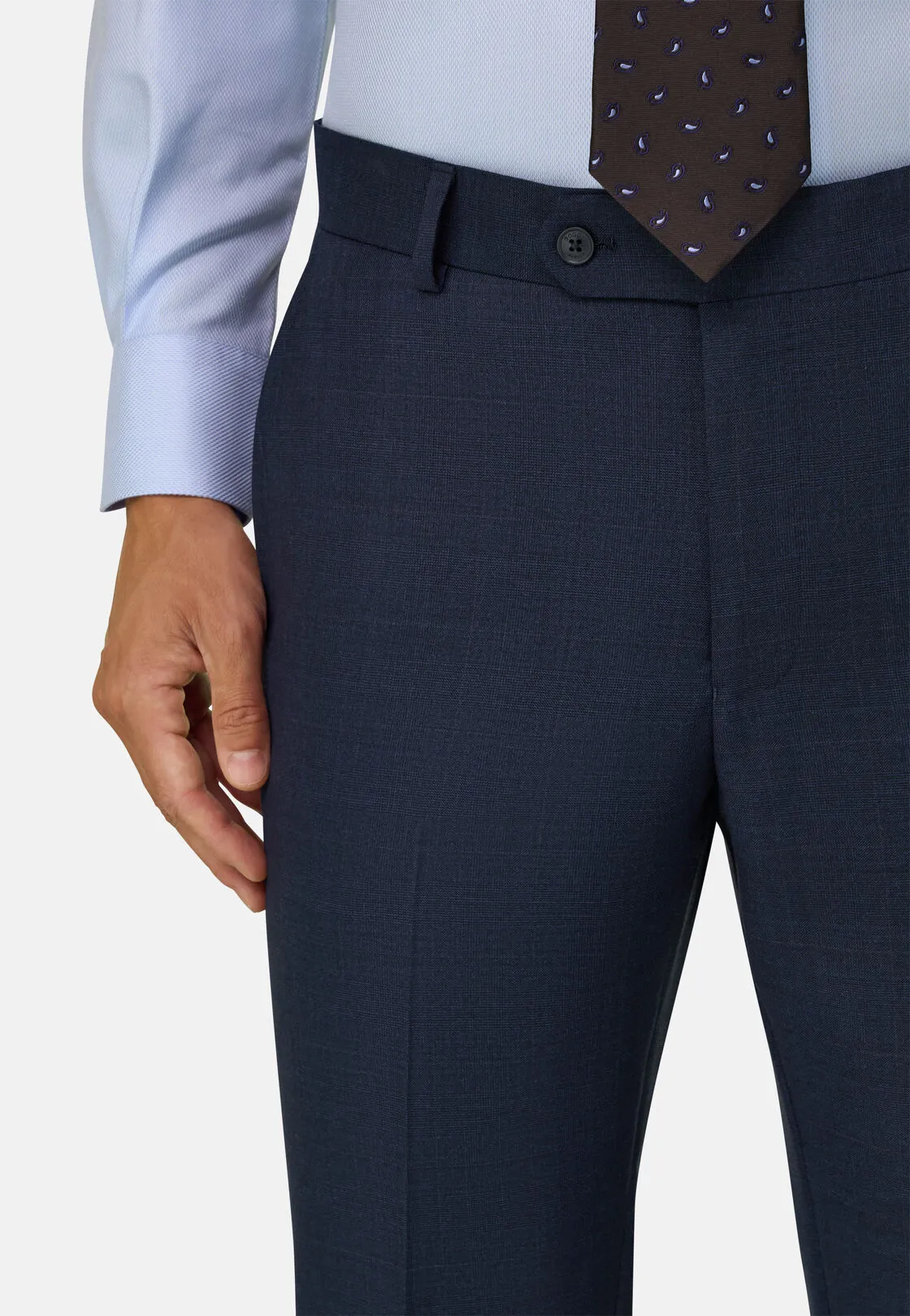 Boggi, Abito Principe Di Galles In Lana, Uomo, Navy, Taglia: 46 - immagine 3