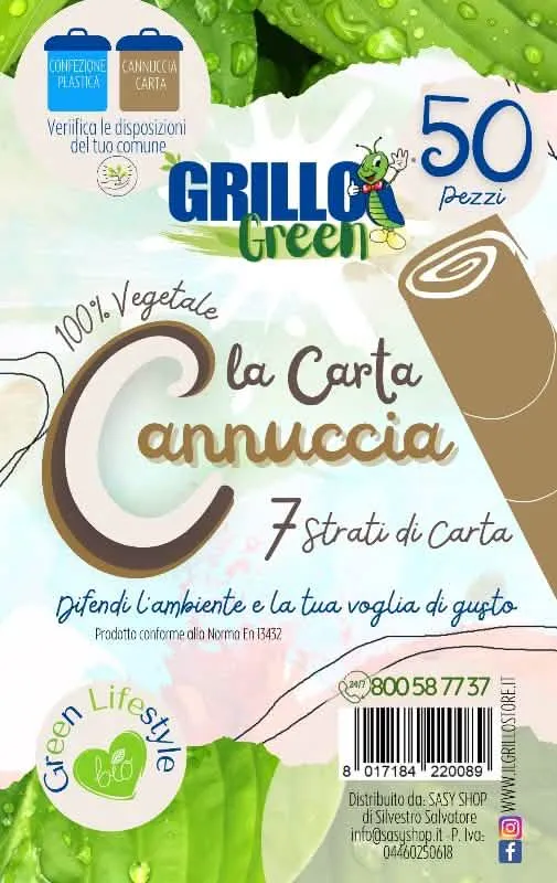 Cannucce di Carta Imbottite Grillo - Confezione da 50 Pezzi - immagine 1