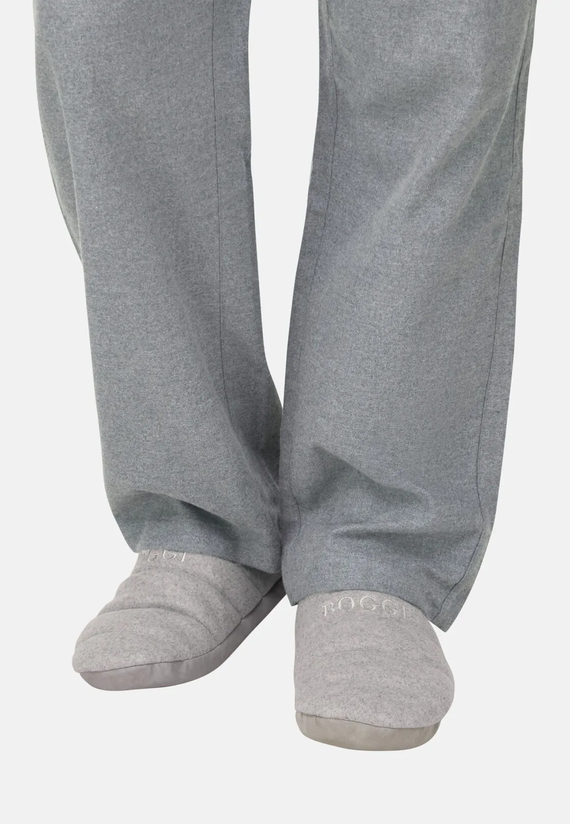 Boggi, Pantofole In Misto Lana, Uomo, Light grey, Taglia: 43/44 - immagine 2