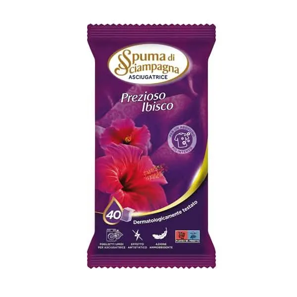 Fogli Asciugatr Spuma di Sciampagna 40 Pezzi - Ibisco - immagine 1