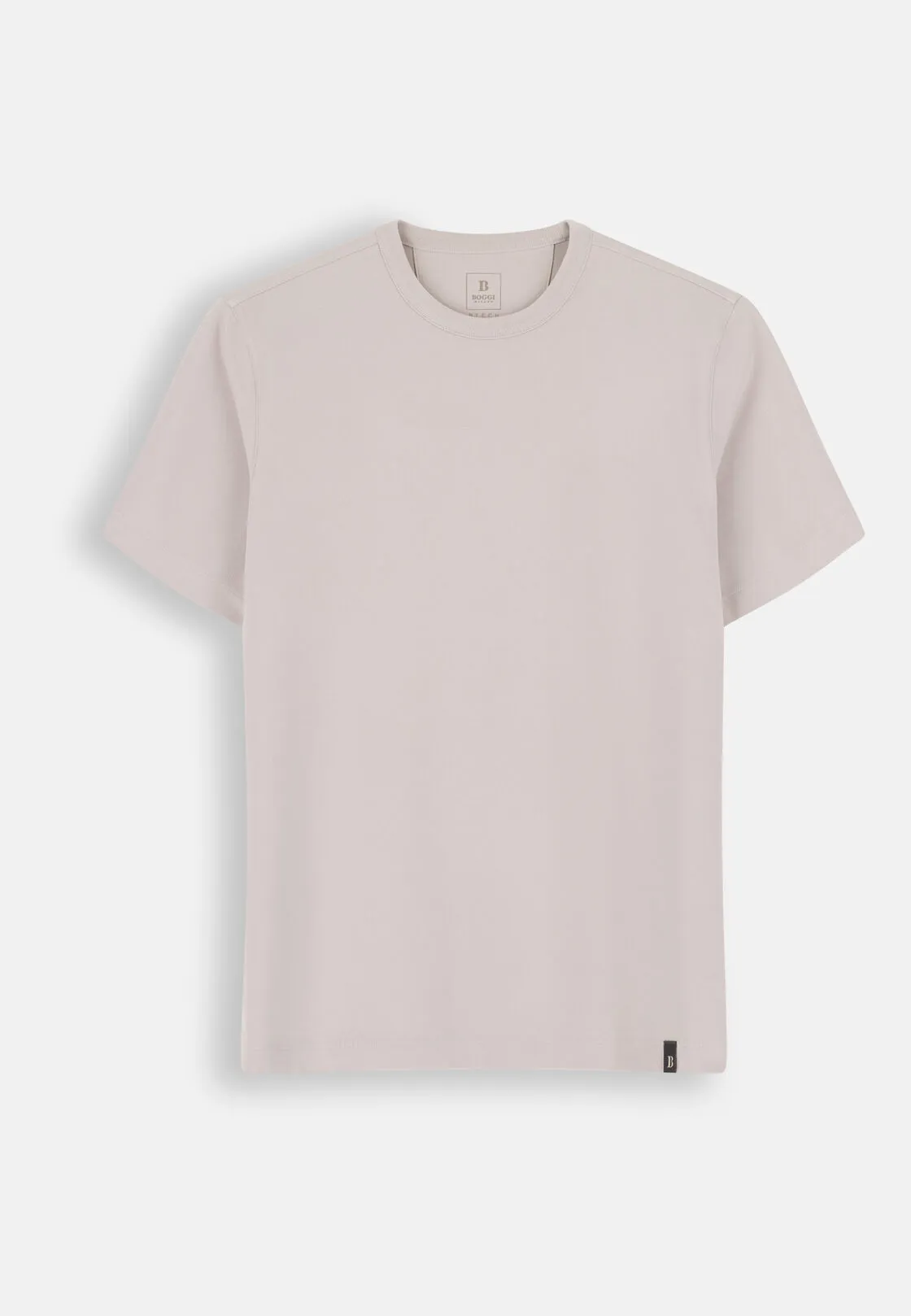 Boggi, T-shirt In Jersey Diagonale Misto Cotone B Tech, Uomo, Sabbia, Taglia: M - immagine 5