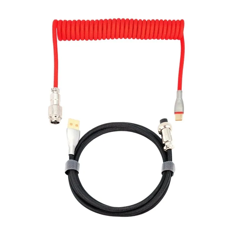 Cavo Phoenix Kioru USB-C Aviator per tastiere da gioco Nero/Rosso - immagine 1