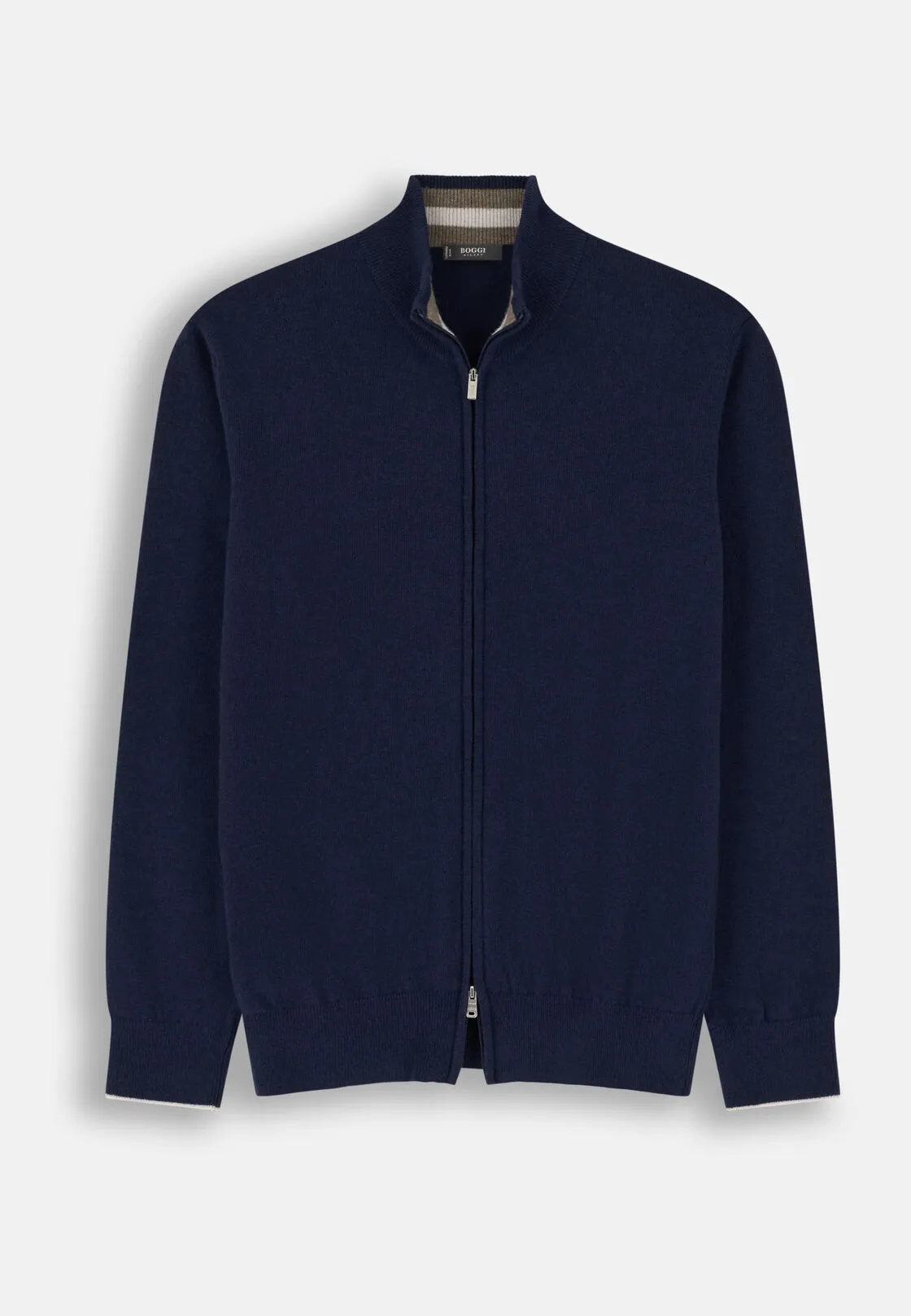 Boggi, Maglia Full Zip In Misto Cashmere, Uomo, Navy, Taglia: XXXL - immagine 5
