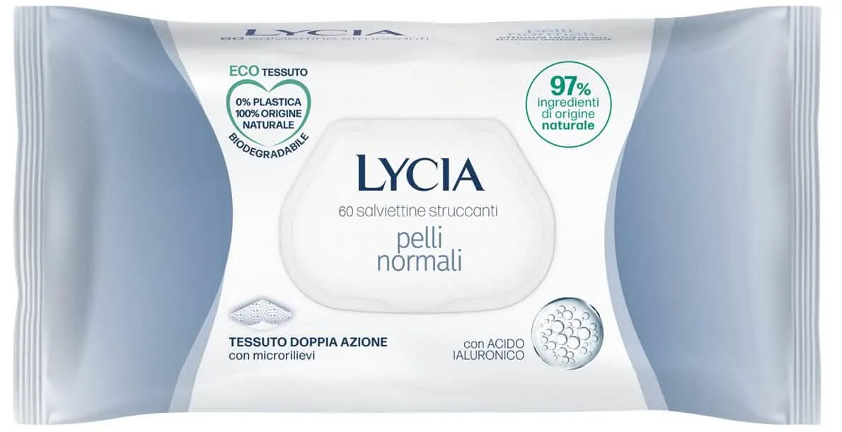 Salviette Struccanti Lycia - Confezione da 60 per Pelle Normale - immagine 1