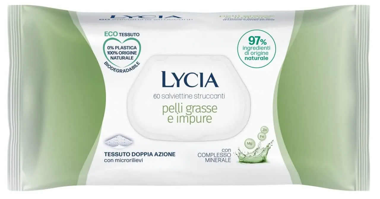 Salviettine Struccanti Lycìa per Pelli Grasse - Confezione da 60 - immagine 1