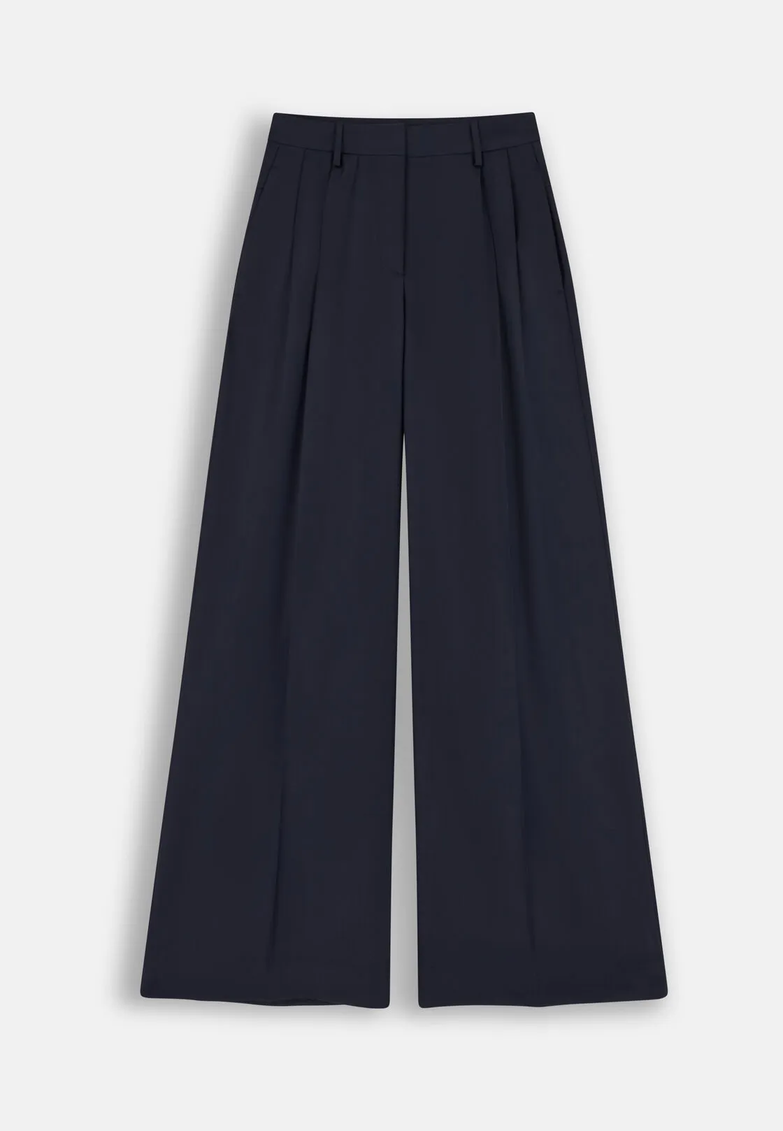 Boggi, Pantalone Di Lana Gessato Doppia Pince, Donna, Navy, Taglia: XS - immagine 5