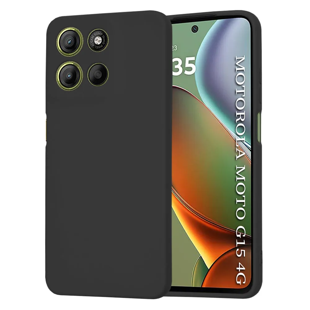 Custodia per Motorola Moto G15 / G15 Power, Techsuit, SoftFlex, Nera - immagine 1