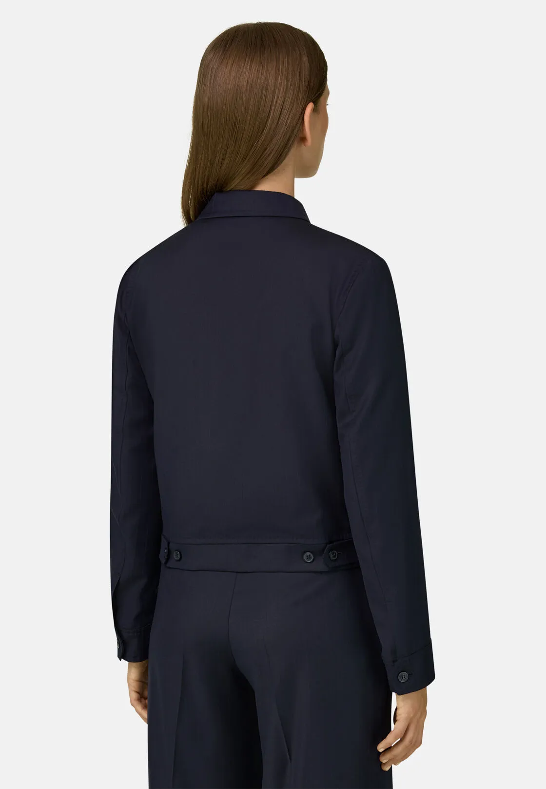 Boggi, Giacca Full Zip Gessata, Donna, Navy, Taglia: XS - immagine 4