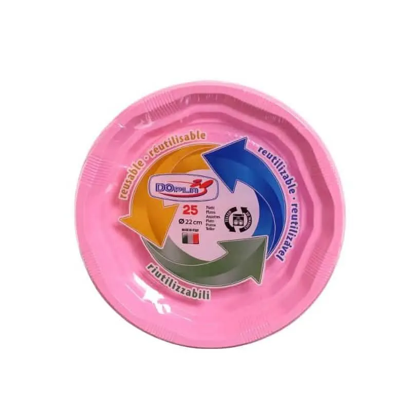 Piatti Fondi Rosa DOPLA - 25 Pezzi per la Tua Casa - immagine 1