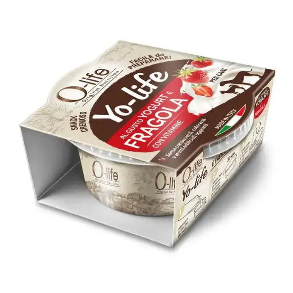 O-life Adult Yogurt per cani con vitamine Yo-Life snack cremoso 25 gr Fragola - confezione da 5 pezzi - immagine 1