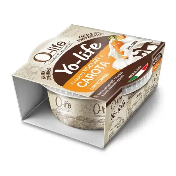 O-life Adult Yogurt per cani con vitamine Yo-Life snack cremoso 25 gr Carote - confezione da 5 pezzi - immagine 1