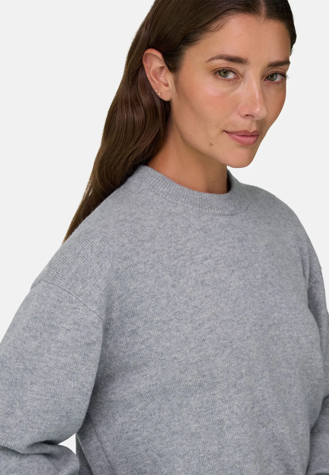 Boggi, Girocollo In Maglia Lana E Cashmere, Donna, Grigio, Taglia: L - immagine 3