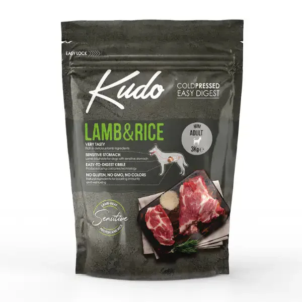 Kudo Low Grain Adult Mini Agnello e Riso 3 kg - Croccantini per cani - immagine 1