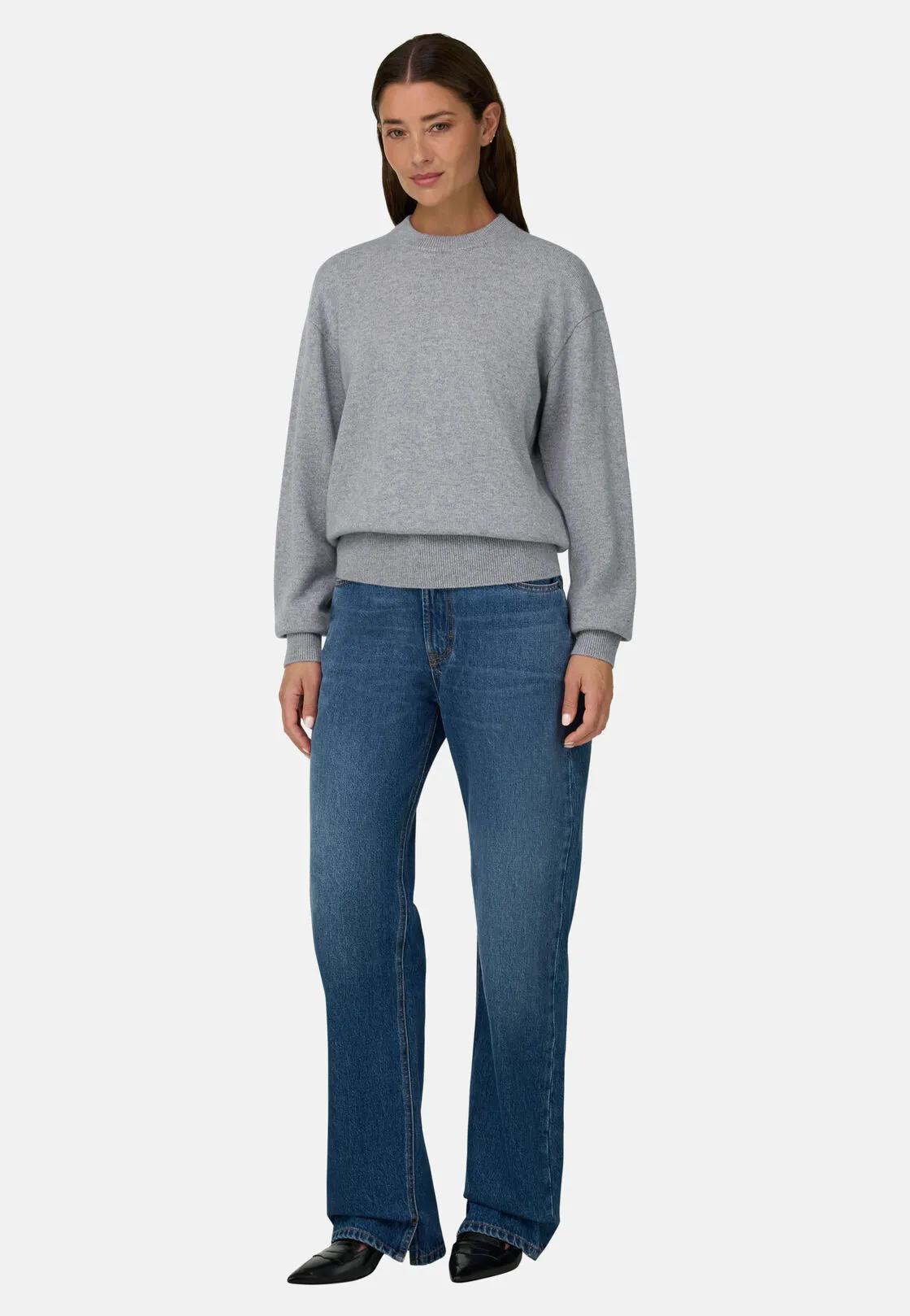 Boggi, Girocollo In Maglia Lana E Cashmere, Donna, Grigio, Taglia: XS - immagine 2