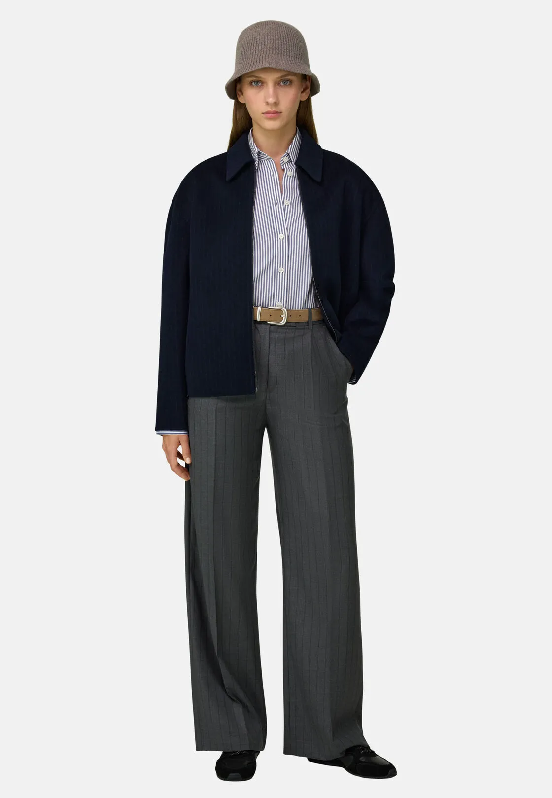 Boggi, Giacca In Lana Gessata, Donna, Navy, Taglia: M - immagine 2