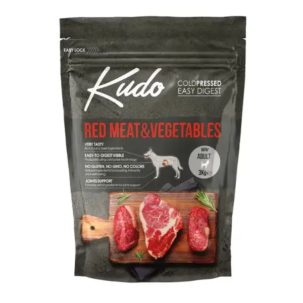 Kudo Low Grain Adult Mini Carni Rosse 3 kg - Croccantini per cani - immagine 1