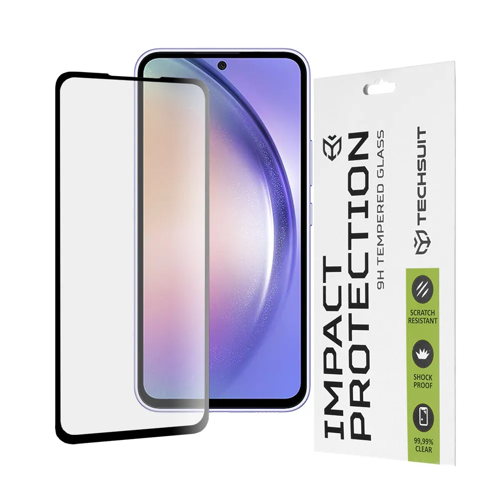 Pellicola protettiva per schermo Techsuit per Samsung Galaxy A54 A546, Vetro temperato, Full Glue, 111D, Nero - immagine 1