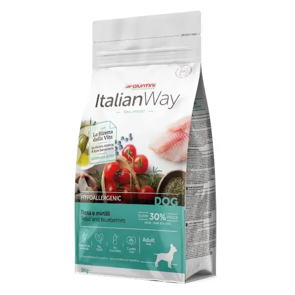 ItalianWay Hypoallergenic Mini Adult Trota e Mirtilli 8 kg - Croccantini per cani - immagine 1