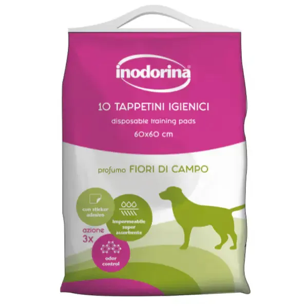 Inodorina Tappetino Igienico con Sticker adesivo 10 pezzi 60x60 cm Fiori di campo - immagine 1