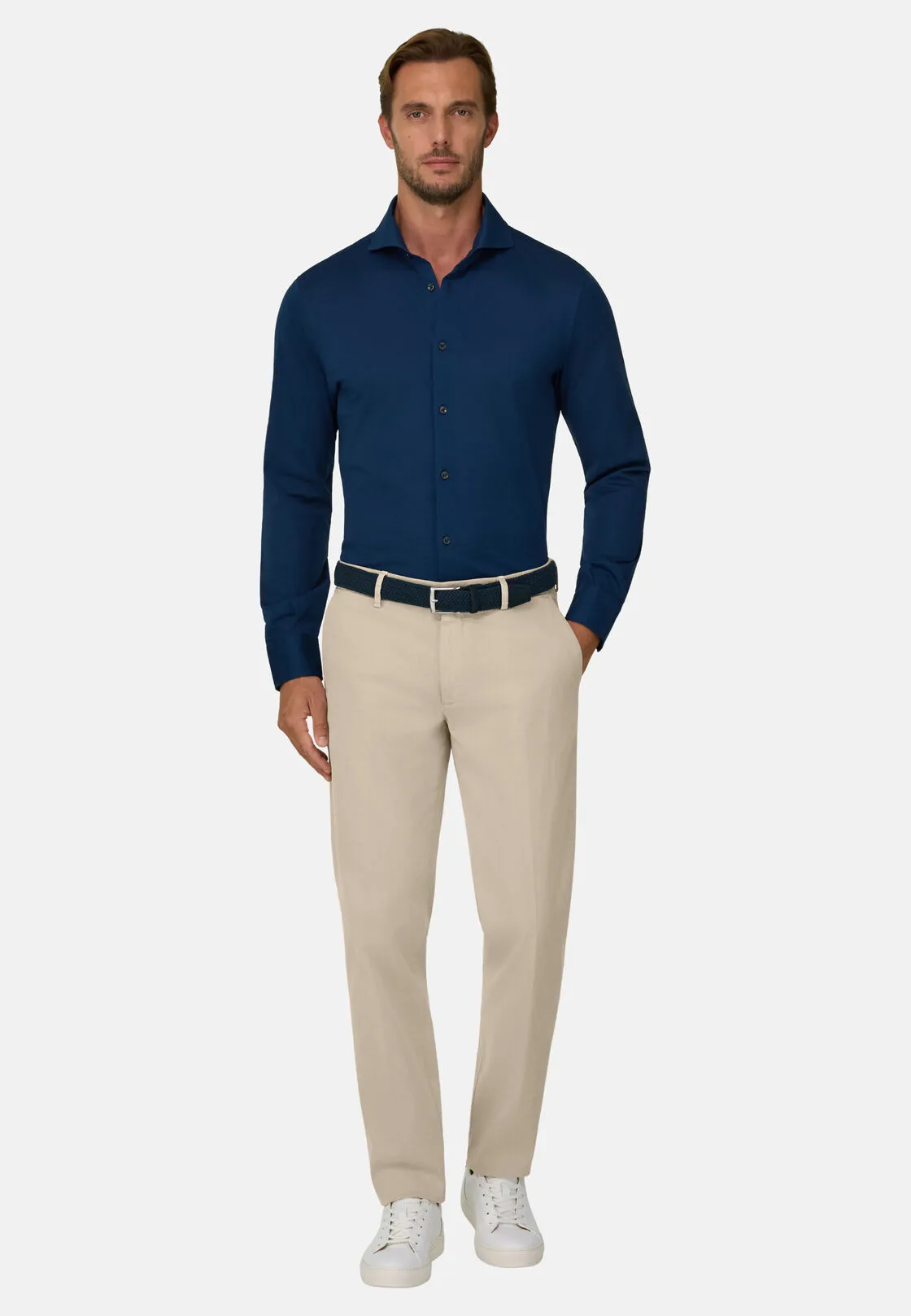 Boggi, Pantaloni In Cotone Elasticizzato, Uomo, Beige, Taglia: 36 - immagine 2